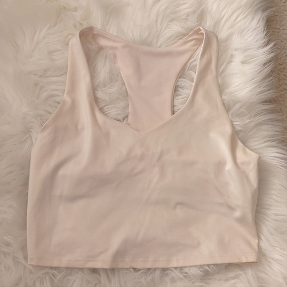 Fabletics cream pearl work out suit Leggings crop top - Picture 2 of 4